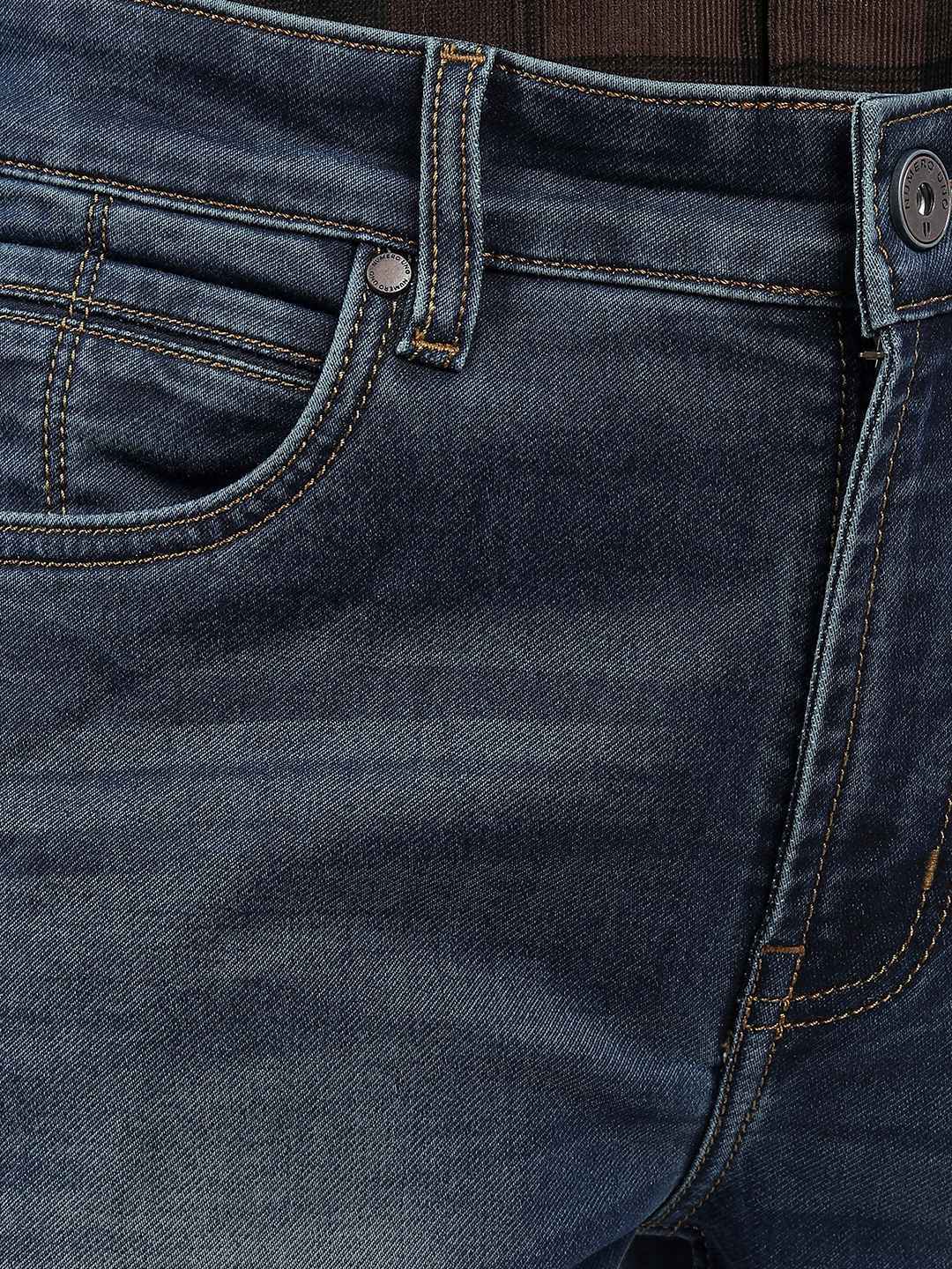 Numero Uno Men Faded Dark Blue Jeans